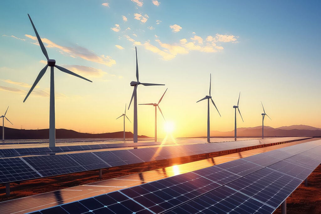 Renewable energy installation, incorporating Fisher Barton engineered components for sustainable power generation systems.